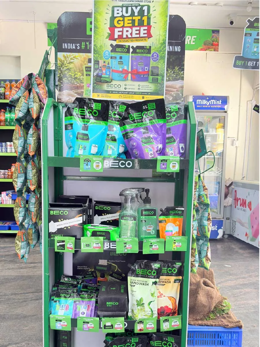 An end-cap display in a J24 store