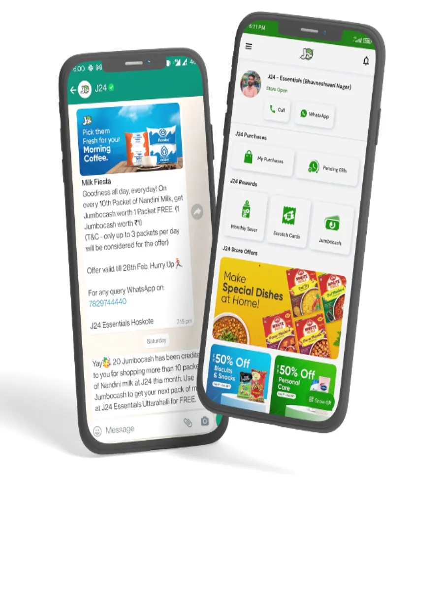 I can reach my customers on WhatsApp and the J24 app with offers and messages.